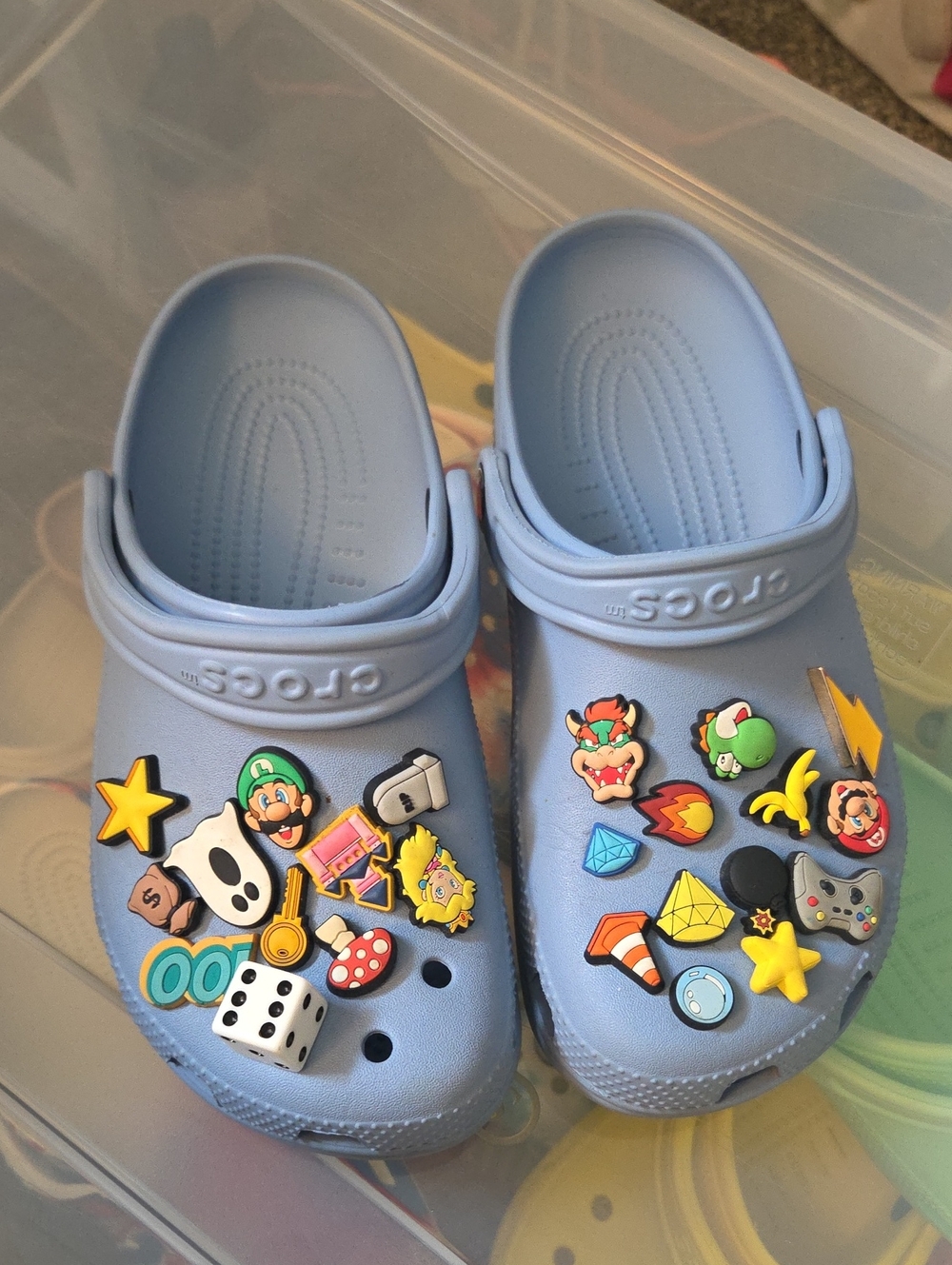 CROCS Light Blue Kids' Clog Sandals with Fun Character Jibbitz